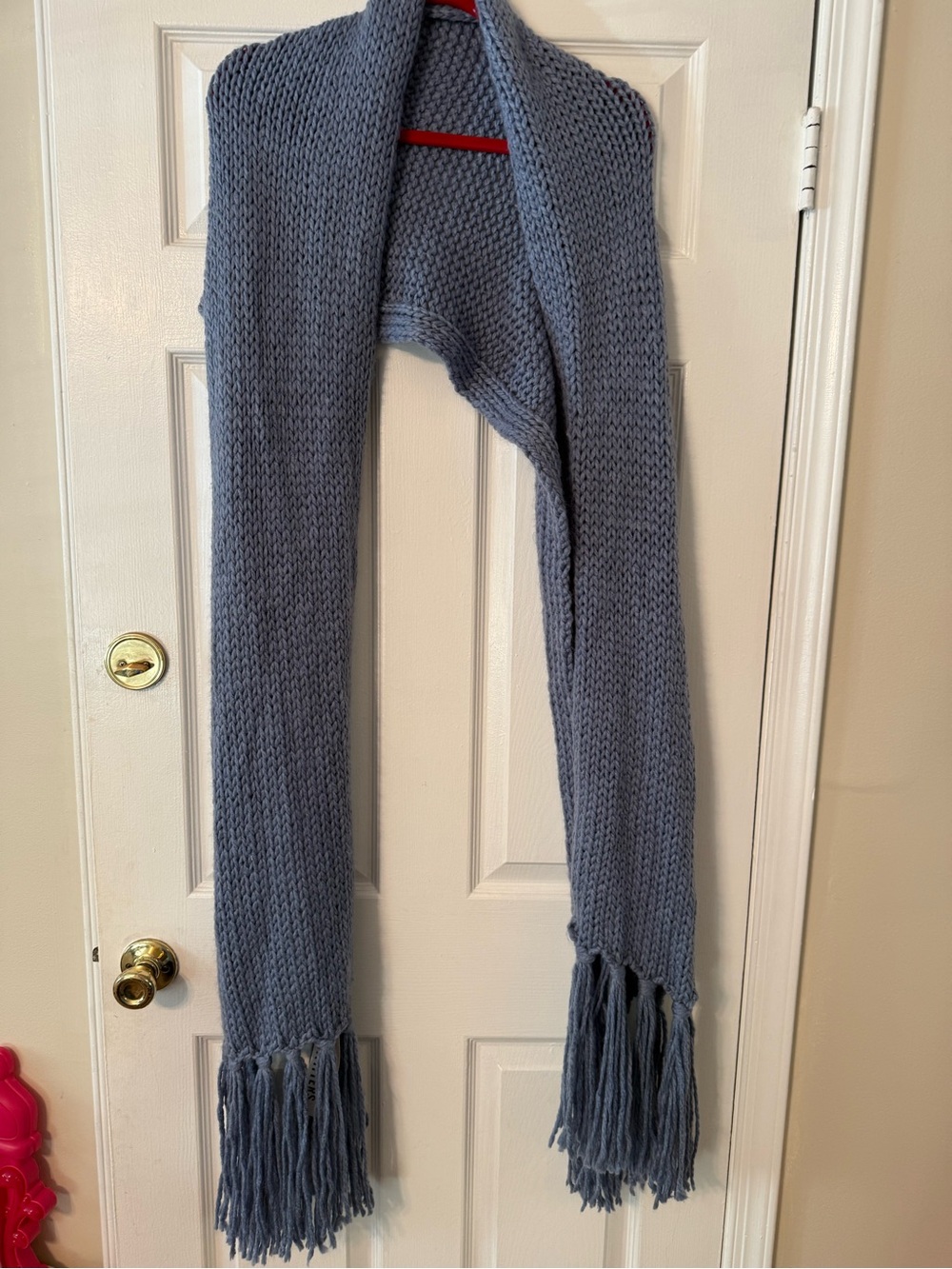 Urban Outfitters Blue Knit Fringe Scarf